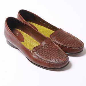 Cole Haan brown woven leather flats